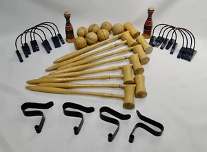 Antique wood table top croquet set game - Picture 1 of 7