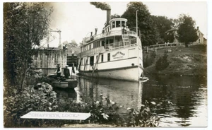 RPPC Canada Ontario Kingston Ottawa Steamer "Rideau King" at Chaffeys Lock - Picture 1 of 2