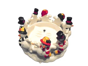 Vintage Party Lite Frolicking Frosty P7364 3 Wick Candle Holder - Bild 1 von 4