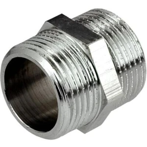 Brass BSPP Hexagon Nipple - Chrome Plated - Picture 1 of 2