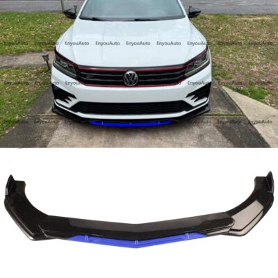 For Volkswagen Golf MK5 MK6 MK7 Front Bumper Lip Spoiler Splitter Black Blue - Image 1 of 4