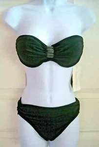 Gideon Oberson Black Underwire Push Up Bandeau Bikini Swim Swimsuit Sz 6 NWT $94 - Picture 1 of 8