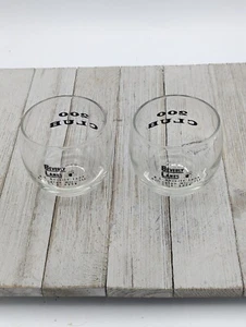 TWO (2) VTG Roly Poly Drinking Glasses Adv. Beverly Lanes 200 Club 8 Oz. - Picture 1 of 5