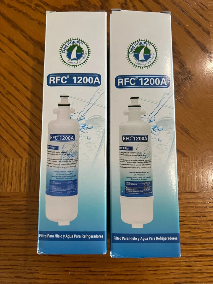 2 One Purify RFC 1200A Refrigerator Water Filter fits LG, Kenmore, Kenmore Elite - Image 1 of 1
