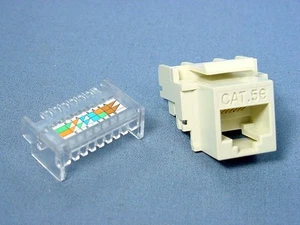 Cooper Lt Almond Cat5e Snap-In Modular Data Jack 110 Style 160MHz RJ45 5546-5ELA - Picture 1 of 4