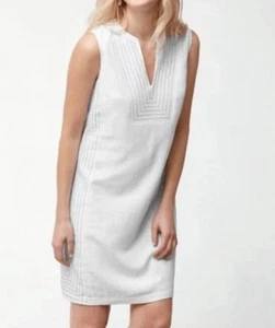 Tommy Bahama Daphne linen blend white embroidered dress Resort Beachy Wedding XL - Picture 1 of 16