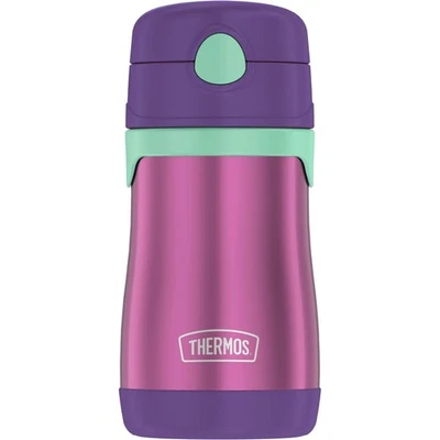 Termo para niños 10 oz. Botella de agua de acero inoxidable aislada al vacío - púrpura/verde azulado Foto 1 de 3
