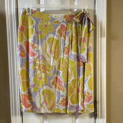 Mod Cloth Floral Side Tie Wrap Multi Color Skirt Sz Large - Image 1 of 4
