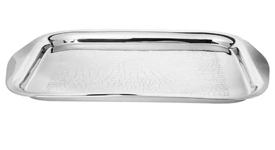 Classic Touch 19" Stainless Steel Rectangular Tray - Silver - Image 1 of 3