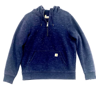 Sudadera con capucha para mujer Carhartt calce relajado Clarksburk 1/4 cremallera 103240 azul jaspeado grande Foto 1 de 4