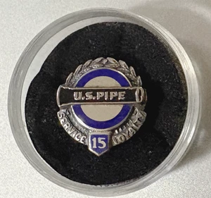 Vintage Employee Service Award Pin: US PIPE CO; Sterling Silber, 15 Jahre; Schraubverschluss - Bild 1 von 2