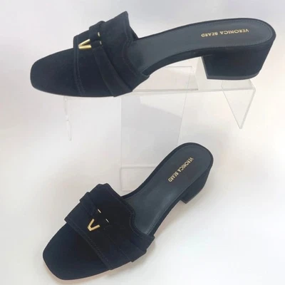 Veronica Beard Annette Black Suede Sandals Block Heel Women Size 8.5 - Image 1 of 4