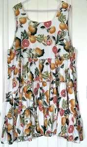 Ivy City Co Übergröße Damen 3X Phoebe Kleid Blumen Zitrus Stufen Ärmellos - Bild 1 von 20