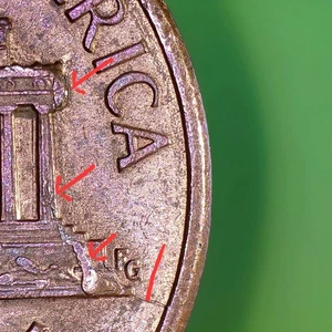 1989 P Lincoln Memorial Penny Die Crack And Chip Error - Picture 1 of 3
