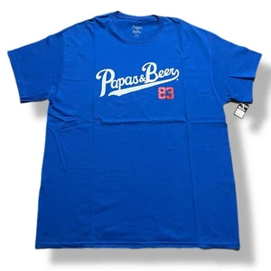 Neu mit Etikett offizielles Papas & Beer 83 blaues T-Shirt Erwachsene X-LARGE - Bild 1 von 8