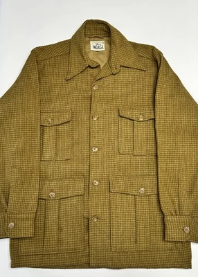 Vintage Woolrich Wool Houndstooth Cruiser Shirt Jacket USA Hunting M - Image 1 of 4