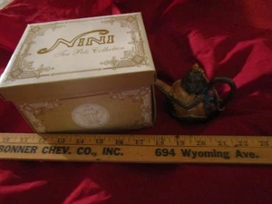 New Nini Collectible Miniature Hand Painted Teapot Trinket Holder Monkey - Picture 1 of 2
