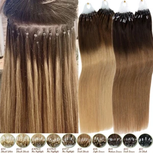 CLEARANCE Anello Micro Loop Perline 100% Remy Extension Capelli Umani Balayage Sporco - Foto 1 di 42