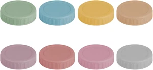 8PCS Mason Jar Lids - Colored Plastic Mason Lids Regular Mouth, Leak Proof Canni - Picture 1 of 12
