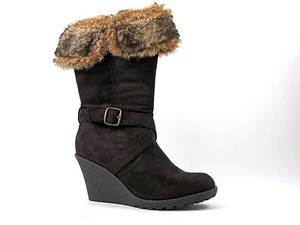 XOXO Olivia Damen-Winterstiefel Schnee halbhoch Kunst-Wildleder braun Größe 7,5 M - Bild 1 von 5