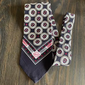 Tabasco Novelty classic Necktie Foodie Theme 100% Cotton Black Patterned vintage - Picture 1 of 8