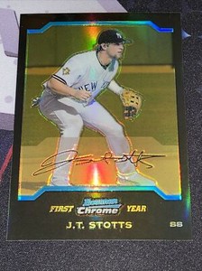 2004 Bowman Chrome #244 J.T. STOTTS RC GOLD REFRACTOR #d 08/50 YANKEES