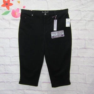 Gloria Vanderbilt Amanda All Around Slimming Effect Black Capri Jeans Sz. 18 New - Picture 1 of 12