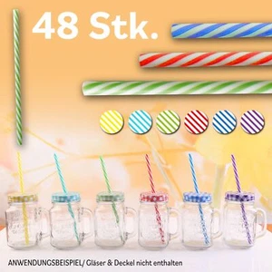 Strohhalme mehrweg Plastik wiederverwendbar Trinkhalme 48-er Pack mehrfarbig - Bild 1 von 4