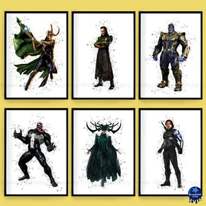 Villains Disney Marvel heroes Children's Bedroom Wall Art Poster Print A5 A4 A3 - Picture 1 of 7