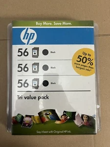Original HP Tri Value Pack # 56 Black Expired qty:3 11/2010 Office - Picture 1 of 2