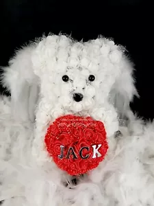 Personalised Angel Wings Rose Flower Bear Memorial Graveside Memory Loss Baby - Picture 1 of 8