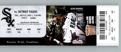 Chicago White Sox  vs Tigers 7/23/2013 Full Ticket - Alexei Ramirez . - Image 1 of 2
