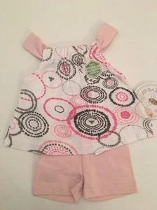 Burts Bees Girl Baby Doll Top Dress Bike Short Outfit Size 3 6 Months Pink - Picture 1 of 3