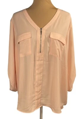 Nuevo Est. Túnica Cato Popover 1946 rosa rubor cuello en V talla 18/20 W Foto 1 de 4