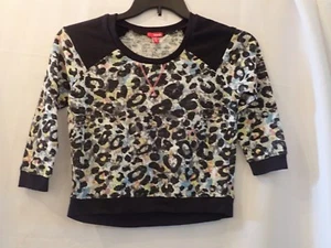 Junior BONGO Multi-Color Animal Print Crop Top 3/4 Sleeve Shirt Small (c) - Picture 1 of 5