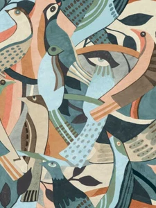 Contemporary Modern York Fauvist Flock Wallpaper Artistic Abstract AG2016 - Picture 1 of 3