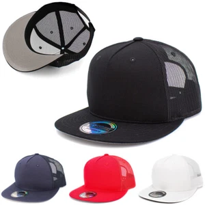 Five Panel Mesh Back Trucker Hat Adjustable Snapback Baseball Cap - Picture 1 of 24