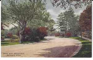 Drive Way, Belle Isle Park, Detroit, Mich. 1915's unbenutzte Karte - Bild 1 von 2