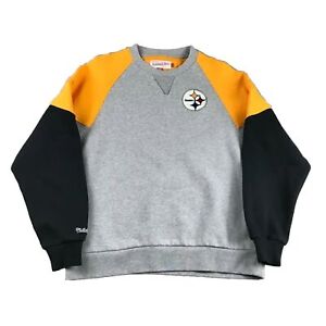 Pittsburgh Steelers Sweatshirt Mens Small Gray Raglan Sleeves NFL Football
