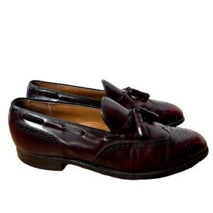 Johnston&Murphy Heritage 11 Leather Wing Tip Tassel Loafers Dress Shoes Burgundy