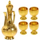 Vintage Tea Pot Household Wine Glasses Altar Cups Golden Temple Cup