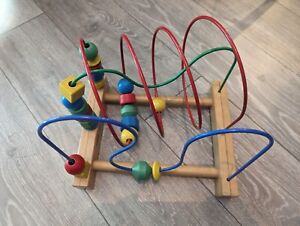 IKEA MULA Wooden Bead Rollercoaster Toy Baby Toddler Sensory Toy Good Condition 