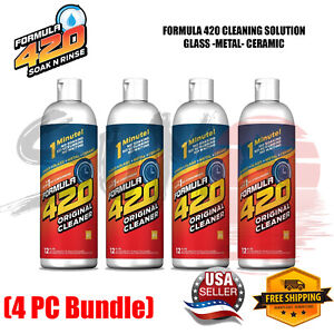 Formula 420 Glass Metal Ceramic Pipe Cleaner 12 Oz Bottles - 4 Pack