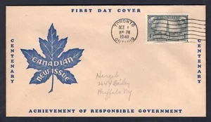 Canada 1948 FDC Cover. Responsible Government. Maple Leaf Cachet - Picture 1 of 2