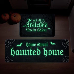 Halloween Küchenmatte 2er Set Nicht alle Hexen leben in Salem Deko Leucht... - Bild 1 von 6