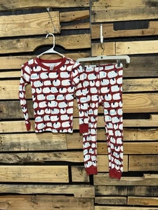 The Company Store Kids Unisex Sheep Print Organic Cotton Pajama Set Size 10 - Picture 1 of 8