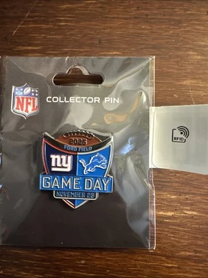 Detroit Lions - 23/11/2025 vs NY Giants - Prendedor del día del juego de la NFL Foto 1 de 2