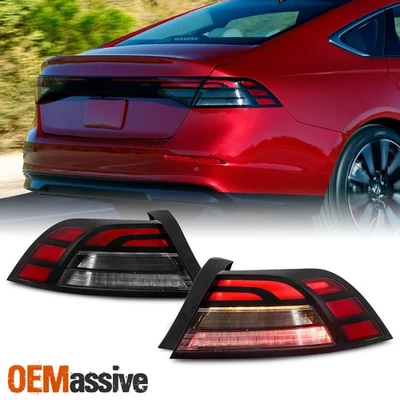 For 23-25 Honda Accord Red Smoke Tail Light Outer Pair w/LED Running Turn Signal - Image 1 of 4