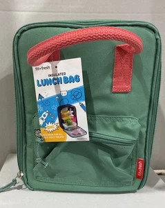 Fit and Fresh isolierte Brotzeittasche mit Bento-Behälter Neu mit Etikett türkis & pink 10 Zoll - Bild 1 von 10