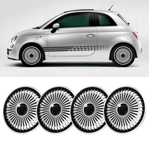 Ι 4Pcs Wheel Rim Skin Cover Hub Silver 15 In Wheel Covers Hub Caps For 500 - Picture 1 of 12